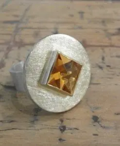 Ring in Gold, Silver and Citrin Stone.