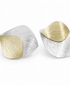 Silver and Gold Earrings. Lotus Flower Collection
