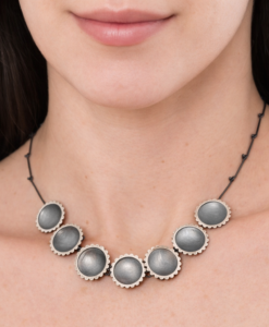 Collar en Plata Oxidada. Colección Girasol