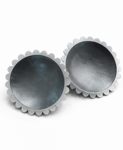 Earrings in Oxidized Silver. Sunflower Collection