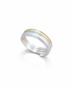 Anillo Plata y Oro. Colección Pirámide