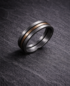 Anillo en Plata y Oro Rojo