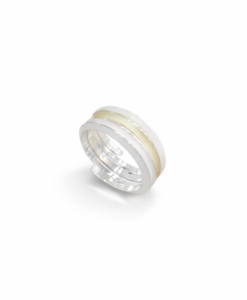 Anillo en Plata y Oro. Colección Pirámide