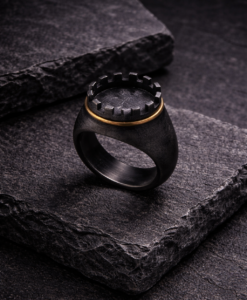 Gold and Oxidized Silver Ring Tower.