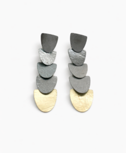 Pendientes en Plata Oxido y Oro. Colección Drac