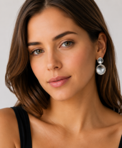 Composite Silver Earrings. Sunflower Collection