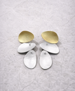 Earrings in Gold and Silver. Mussels Collection