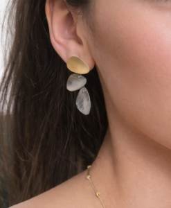Earrings in Gold and Silver. Mussels Collection