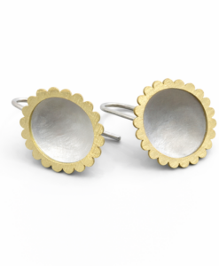 Earrings in Silver and Gold. Sunflower Collection