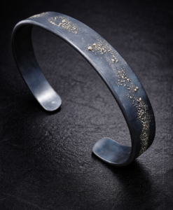 Oxidized Silver and Gold Bracelet.