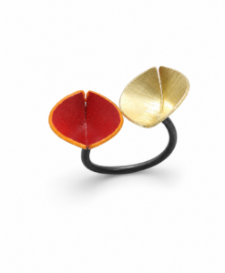 Anillo en Plata y Oro. Colección Amapolas
