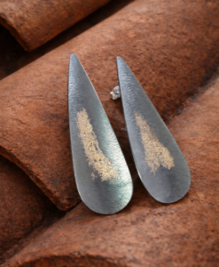 Pendientes Plata y Oro. Colección Tejas