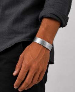 Textured Silver Bracelet.