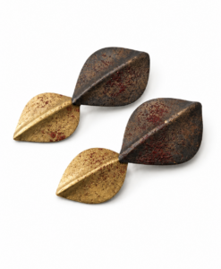 Pendientes en Oro y Plata Oxidada.