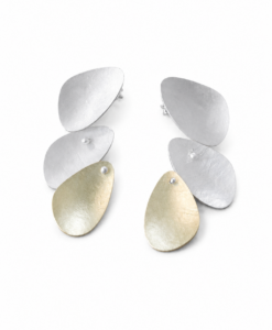 Earrings in Silver and Matte Gold. Musclus Collection