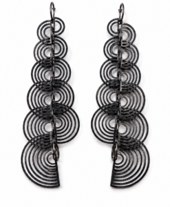 Pendientes Plata Oxidada. Colección Kimono
