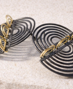Pendientes en Plata Oxidada y Oro