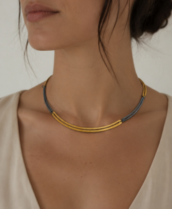 Atemporal Silver and Gold-Plated Necklace.